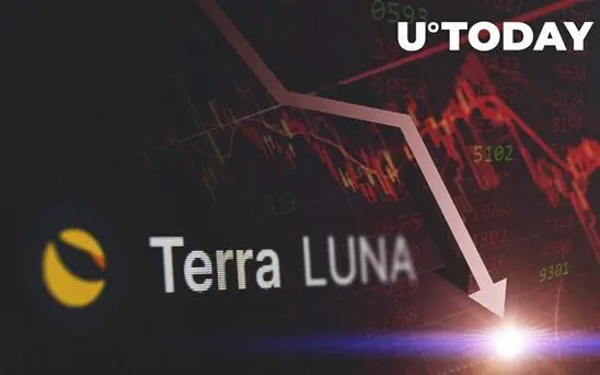 illustration with the logo of terra luna, arrow and numbers going down