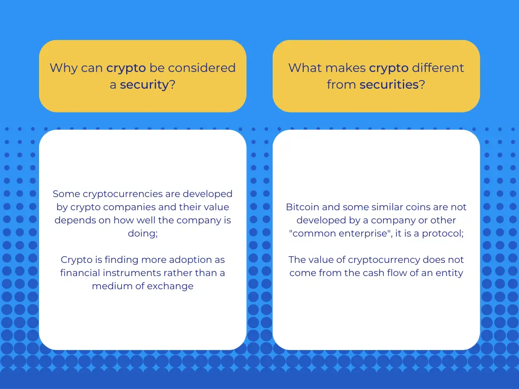 arguments for and against crypto being securities