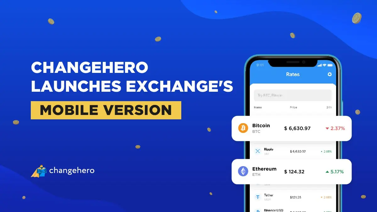 iOS app preview reads changehero launches mobile version