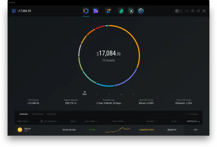 Exodus wallet user interface