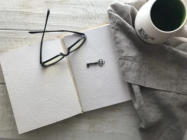 coffee, glasses, open book
