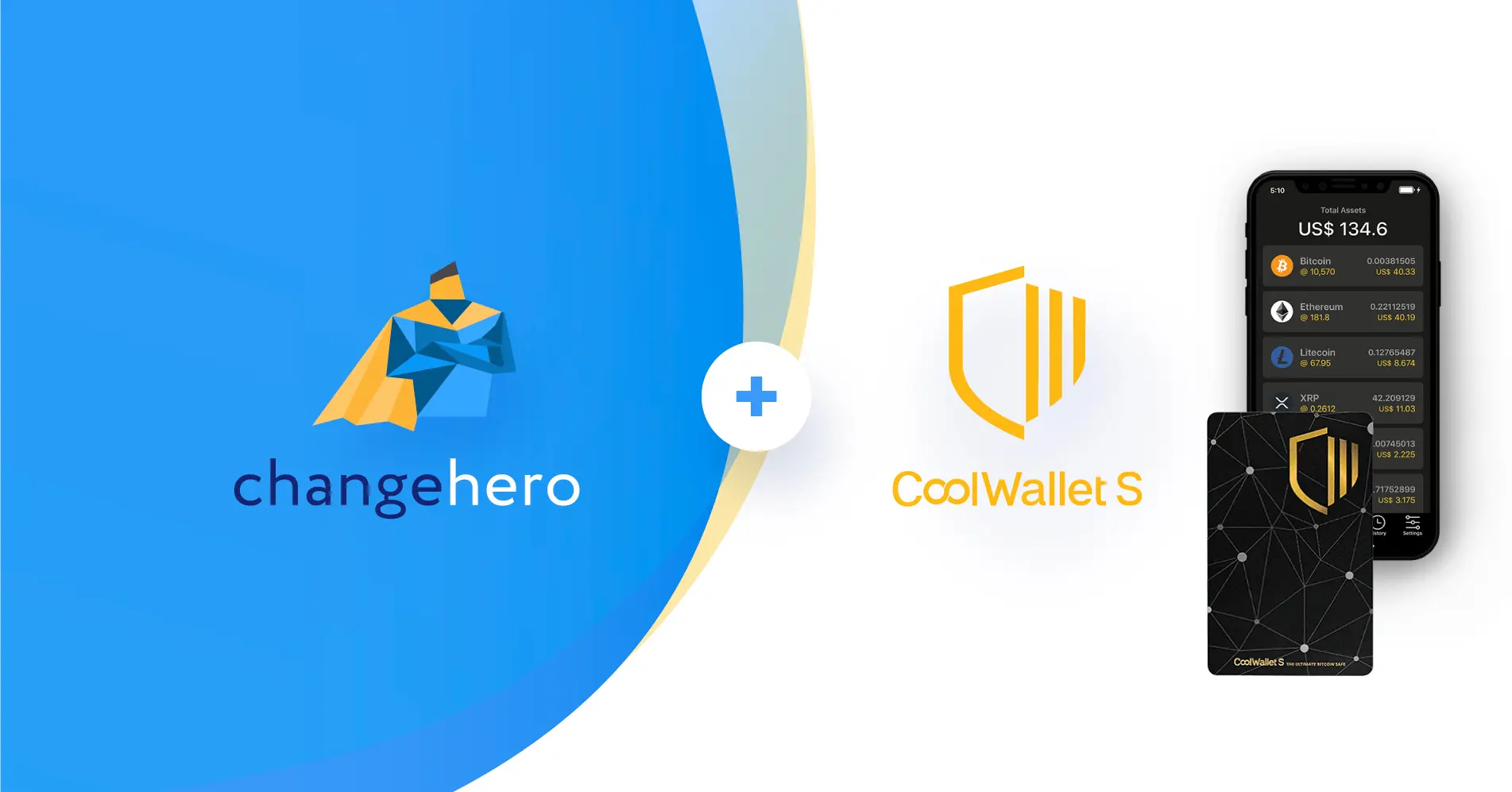 CoolWallet S integrated ChangeHero Swap Service