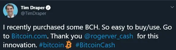 Hackers tweet on BCH through Tim Draper's account