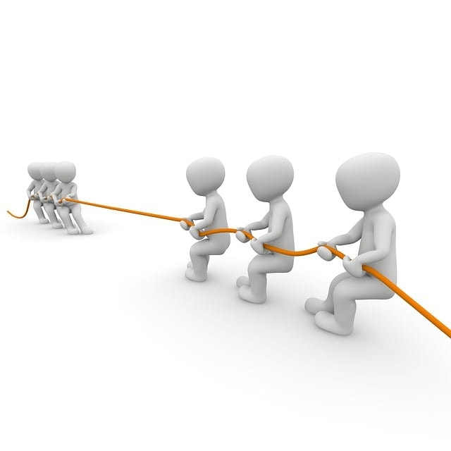 tug of war stock image