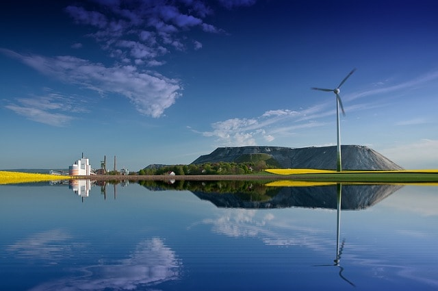 environment, landscape, wind turbine