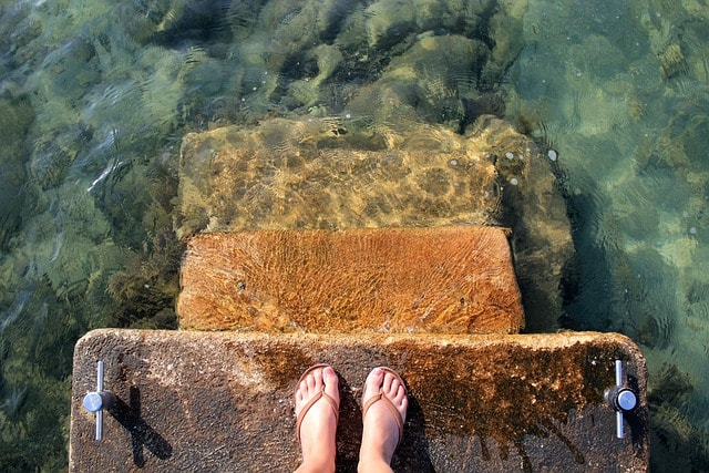 step, water
