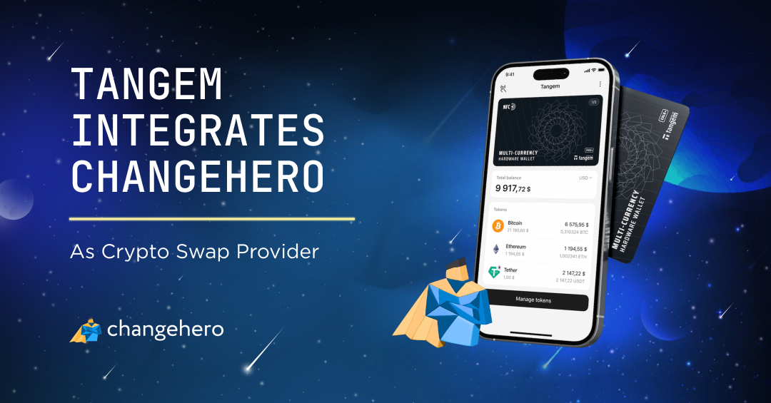 Tangem Integrates ChangeHero as Crypto Swap Provider