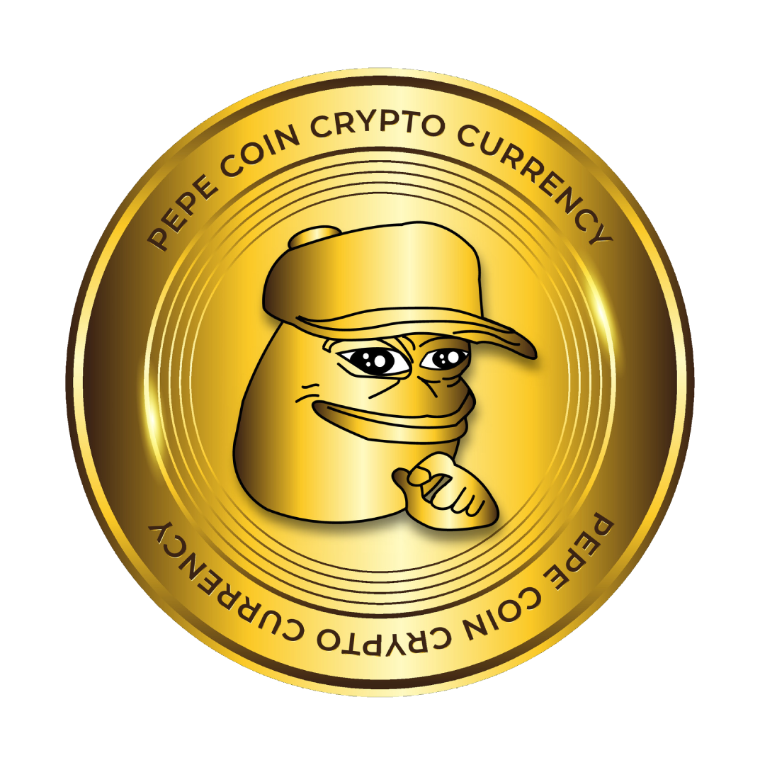 pepe crypto gold coin logo