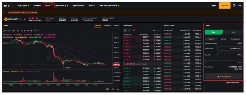 bybit trading interface