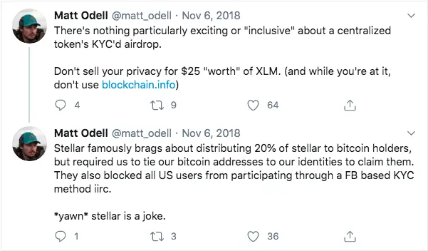 Co-founder of CoinPrices Matt Odell on Stellar Lumens airdrop